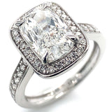 (LD) Anillo con diamantes de laboratorio en oro blanco 14kt. D-3.41CTS.