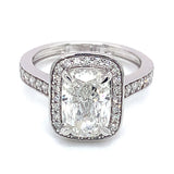 (LD) Anillo con diamantes de laboratorio en oro blanco 14kt. D-3.41CTS.