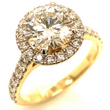 (LD) Set de anillos con diamantes de laboratorio en oro amarillo 14kt.D-3.33CTS.