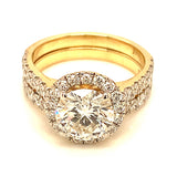 (LD) Set de anillos con diamantes de laboratorio en oro amarillo 14kt.D-3.33CTS.