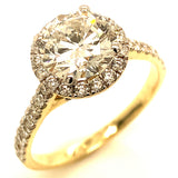 (LD) Set de anillos con diamantes de laboratorio en oro amarillo 14kt.D-3.00CTS.