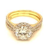 (LD) Set de anillos con diamantes de laboratorio en oro amarillo 14kt.D-3.00CTS.