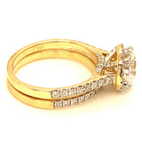 (LD) Set de anillos con diamantes de laboratorio en oro amarillo 14kt.D-3.00CTS.