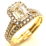 (LD) Set de anillos con diamantes de laboratorio en oro amarillo 14kt.D-2.66CTS.