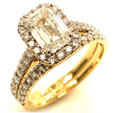 (LD) Set de anillos con diamantes de laboratorio en oro amarillo 14kt.D-2.66CTS.
