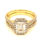 (LD) Set de anillos con diamantes de laboratorio en oro amarillo 14kt.D-2.66CTS.