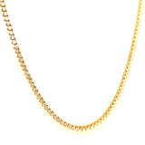 (LD) Collar (tennis) con diamantes de laboratorio en oro amarillo 14kt. 44CM D-6.22CTS.