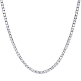 (LD) Collar (tennis) con diamantes de laboratorio en oro blanco 14kt. 45CM D-10.15CTS.