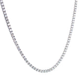 (LD) Collar (tennis) con diamantes de laboratorio en oro blanco 14kt. 45CM D-10.15CTS.