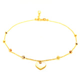 Tobillera en oro tres tonos 10kt. 26cm