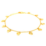 Pulsera (corazones) en oro amarillo 10kt. 20cm