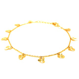 Pulsera (corazones) en oro amarillo 10kt. 20cm