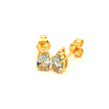 Juego con aguamarina y diamantes en plata 925 ba–ado oro amarillo. 45cm