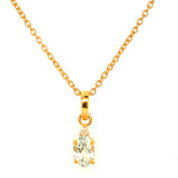 Juego con aguamarina y diamantes en plata 925 ba–ado oro amarillo. 45cm