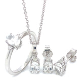 Juego de topacio blanco con diamantes en plata 925