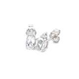 Juego de topacio blanco con diamantes en plata 925