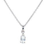 Juego de topacio blanco con diamantes en plata 925