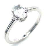 Juego de topacio blanco con diamantes en plata 925