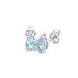 Juego con aguamarina y diamantes en plata 925. 45cm