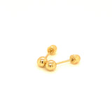Aretes (bolitas) para bebés en oro amarillo 10kt.