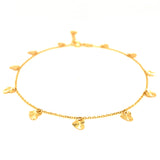 Tobillera en oro amarillo 10kt. 25cm