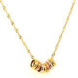 Collar de bolitas en oro tres tonos 10kt. 45cm