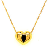 Collar (corazón) en oro amarillo 10kt. 45cm