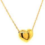 Collar (corazón) en oro amarillo 10kt. 45cm