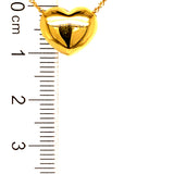 Collar (corazón) en oro amarillo 10kt. 45cm