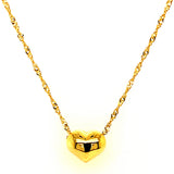 Collar (corazón) en oro amarillo 10kt. 45cm