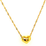 Collar (corazón) en oro amarillo 10kt. 45cm