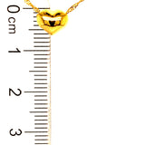 Collar (corazón) en oro amarillo 10kt. 45cm
