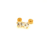 Aretes para Bebes (corazón) con circones en oro amarillo 14kt. (Abril)