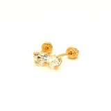 Aretes para Bebes (corazón) con circones en oro amarillo 14kt. (Abril)