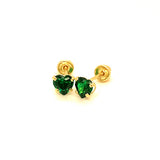 Aretes para Bebes (corazón) con circones en oro amarillo 14kt. (Mayo)