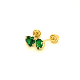 Aretes para Bebes (corazón) con circones en oro amarillo 14kt. (Mayo)
