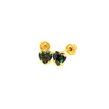 Aretes para Bebes (corazón) con circones en oro amarillo 14kt. (Junio)