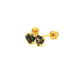 Aretes para Bebes (corazón) con circones en oro amarillo 14kt. (Junio)
