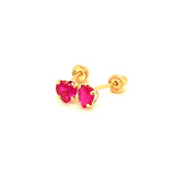 Aretes para Bebes (corazón) con circones en oro amarillo 14kt. (Julio)