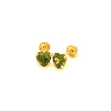 Aretes para Bebes (corazón) con circones en oro amarillo 14kt. (Agosto)