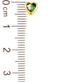 Aretes para Bebes (corazón) con circones en oro amarillo 14kt. (Junio)