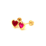 Aretes para Bebes (corazón) con circones en oro amarillo 14kt. (Julio)