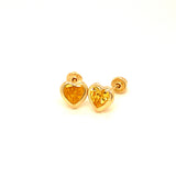 Aretes para Bebes (corazón) con circones en oro amarillo 14kt. (Noviembre)