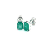 Aretes de esmeraldas en oro blanco 14kt. E-1.16CTS.