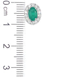 Aretes de esmeraldas con diamantes en oro blanco 14kt. E-0.81CTS. D-0.42CTS.