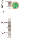 Aretes de esmeraldas con diamantes en oro amarillo 14kt. E-0.92CTS. D-0.18CTS.