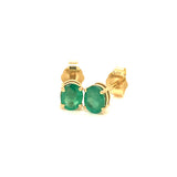 Aretes de esmeraldas en oro amarillo 14kt. E-0.68CTS.