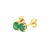 Aretes de esmeraldas en oro amarillo 14kt. E-0.68CTS.