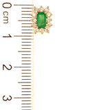 Aretes de esmeraldas con diamantes en oro amarillo 14kt. E-0.53CTS. D-0.40CTS.