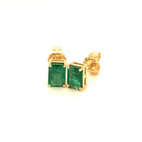 Aretes de esmeraldas en oro amarillo 14kt. E-0.94CTS.